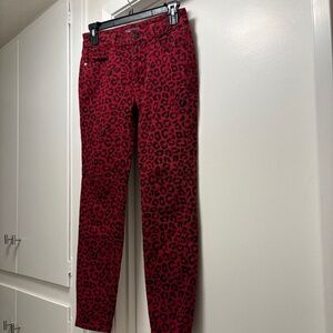 DL1961 “Florence” red & black leopard print jeans - size 26